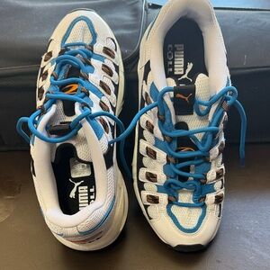 Puma White Sneakers with Blue and Black Details